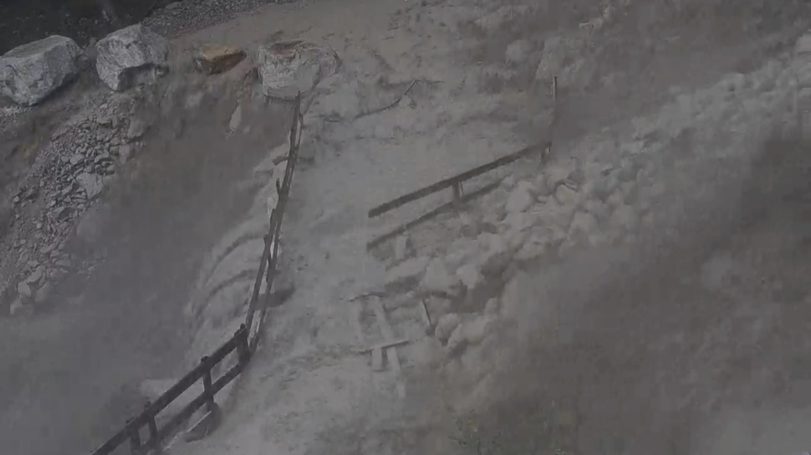 Debris flow in a discharge channel