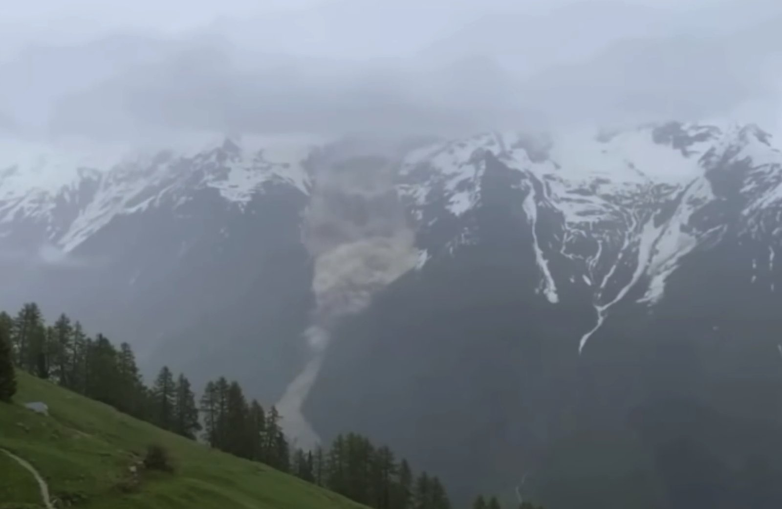 Landslide in a mountain environment